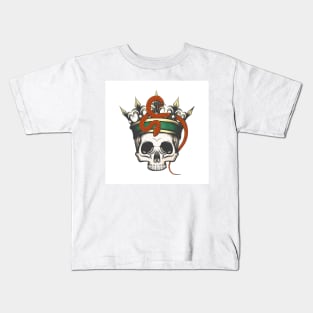 Skull in Crown and Snake Kids T-Shirt